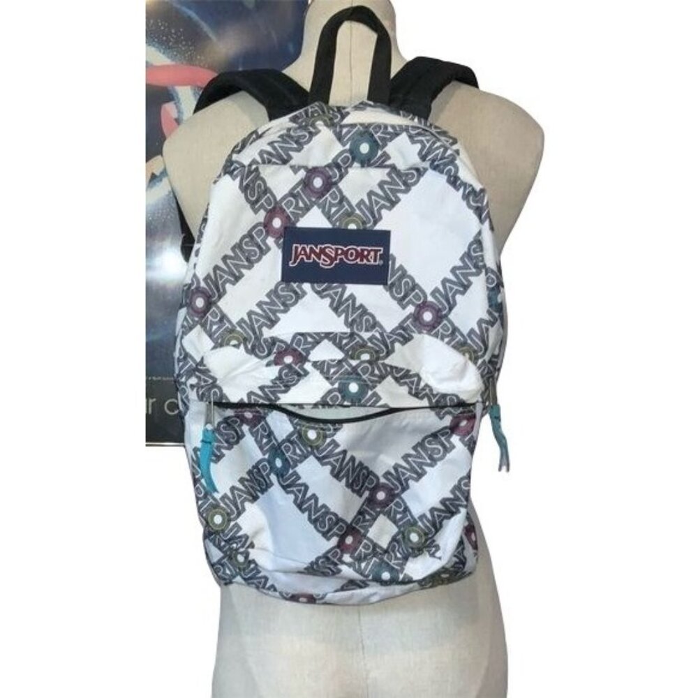 Jansport Logo Print Backpack With Adjustable Straps Front Pocket & Spacious Inte